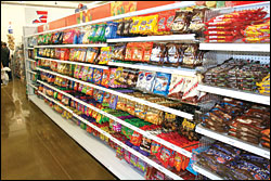 Candy aisle at the Randolph BX at JB San Antonio, Texas